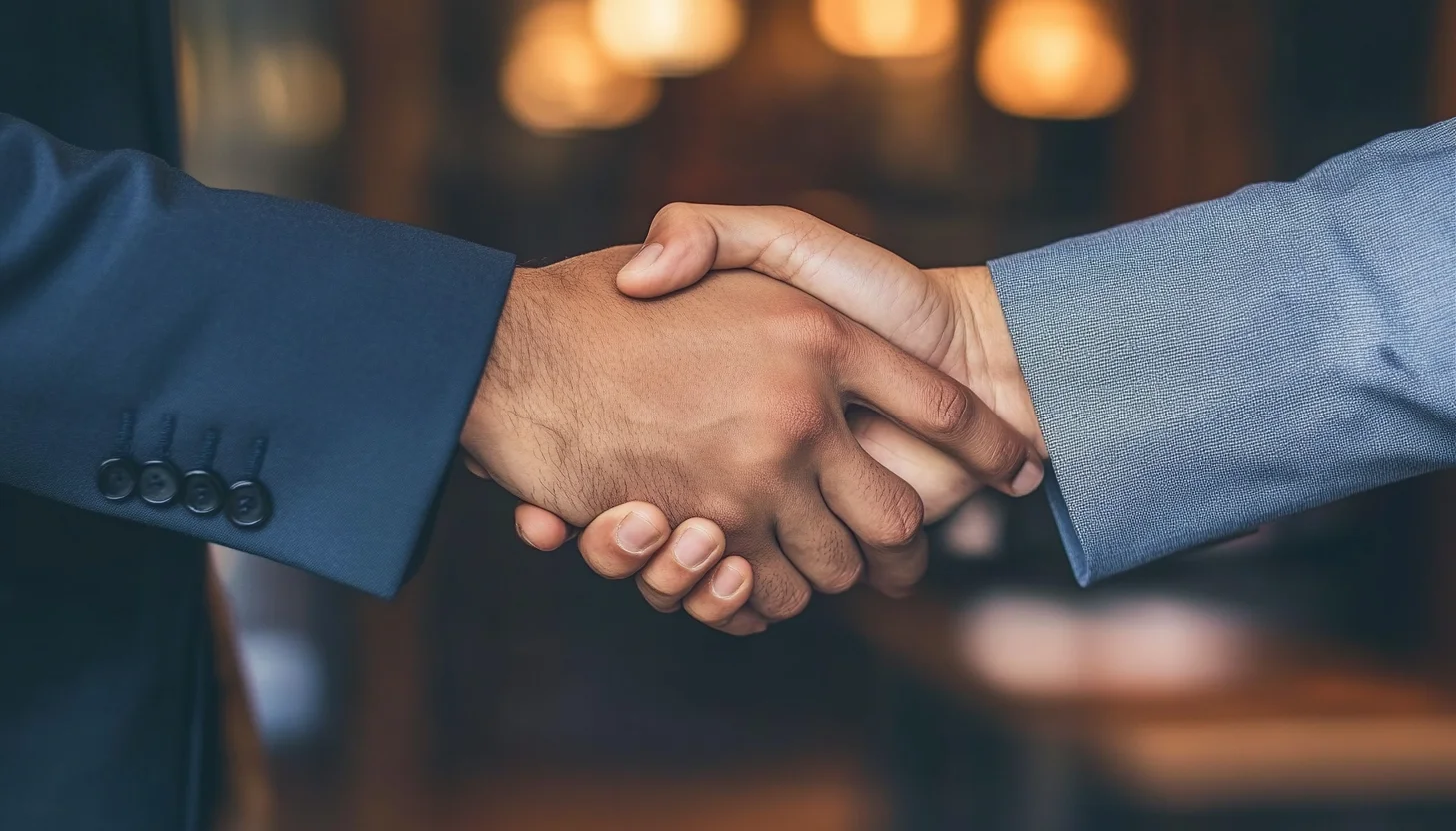 LLC Foreign Ownership Pic A foreigner and an American shaking hands.